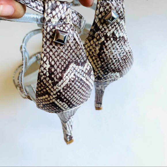 Donald J Plimer Snake Print Straps Heels - Picture 9 of 10
